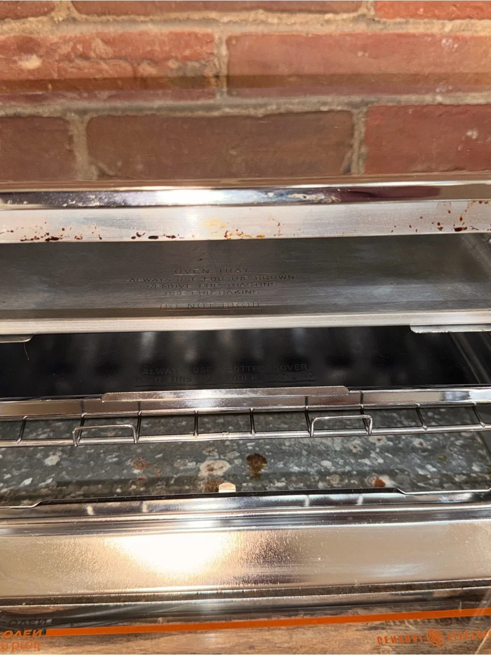 Vintage Toast-R-Oven Countertop Toaster Oven with Orange Accents